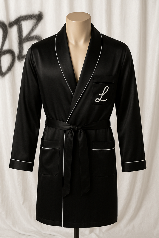 The Noir de Lana Men’s Satin Lounge Set