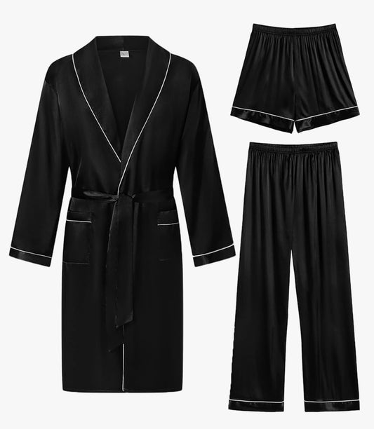 The Noir de Lana Men’s Satin Lounge Set